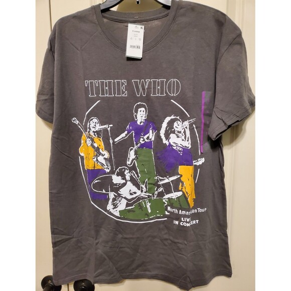 The Who North American Tour Live In Concert Classic Rock - Gray T-Shirt XL - NWT - Picture 1 of 5